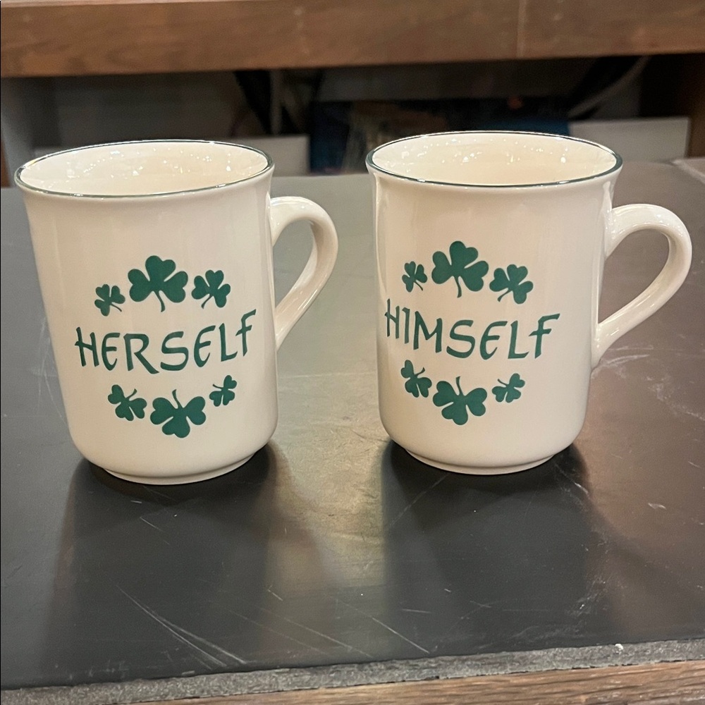 Carrigaline Pottery Himself & Herself Mugs Made in Ireland St Patrick’s Day - Picture 5 of 5